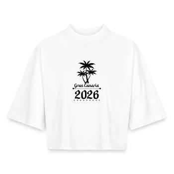 Gran Canaria 2026 - Boxy Women's Recycled 1/2 Sleeved T-Shirt by Stanley/Stella - white - Front - AI Model Female 172 dark (172cm)