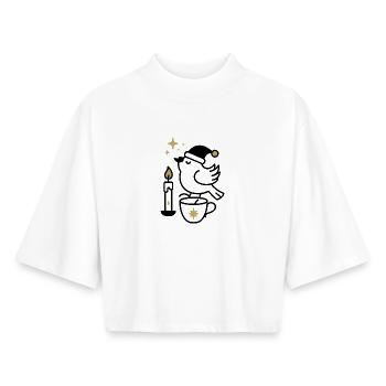 Golden Shooting Star Night - Boxy Women's Recycled 1/2 Sleeved T-Shirt by Stanley/Stella - white - Front - AI Model Female 172 dark (172cm)