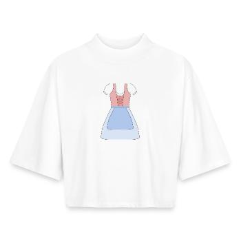 Conception de robe bavaroise traditionnelle Dirndl - T-shirt femme coupe boxy recyclé manches mi-longues Stanley/Stella - blanc - Devant - AI Model Female 172 dark (172cm)