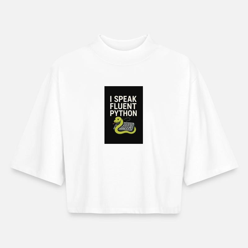 Python Coding Snake - Boxy Women's Recycled 1/2 Sleeved T-Shirt by Stanley/Stella - white