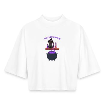Cute witch cat with magic potion - Boxy Women's Recycled 1/2 Sleeved T-Shirt by Stanley/Stella - white - Front - AI Model Female 172 dark (172cm)