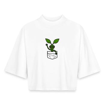 Bowtruckle Nerd - Boxy Women's Recycled 1/2 Sleeved T-Shirt by Stanley/Stella - white - Front - AI Model Female 172 dark (172cm)