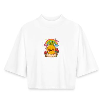 Pineapple 🍍 Express - Boxy Women's Recycled 1/2 Sleeved T-Shirt by Stanley/Stella - white - Front - AI Model Female 172 dark (172cm)