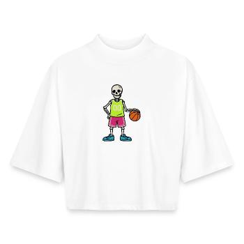 Skeleton Basketball Neon Jersey 00 - Boxy Women's Recycled 1/2 Sleeved T-Shirt by Stanley/Stella - white - Front - AI Model Female 172 dark (172cm)
