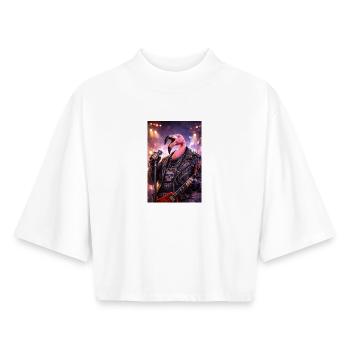 RockyZoo47 - Boxy Women's Recycled 1/2 Sleeved T-Shirt by Stanley/Stella - white - Front - AI Model Female 172 dark (172cm)