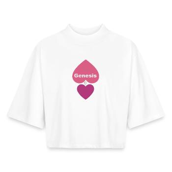 Conception du cœur - T-shirt femme coupe boxy recyclé manches mi-longues Stanley/Stella - blanc - Devant - AI Model Female 172 dark (172cm)
