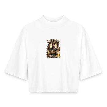 Bester Papa aller Zeiten - Boxy Frauen Recyceltes 1/2 Sleeved T-Shirt by Stanley/Stella - Weiß - Vorne - AI Model Female 172 dark (172cm)