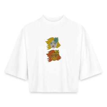 summer girls - Boxy Frauen Recyceltes 1/2 Sleeved T-Shirt by Stanley/Stella - Weiß - Vorne - AI Model Female 172 dark (172cm)