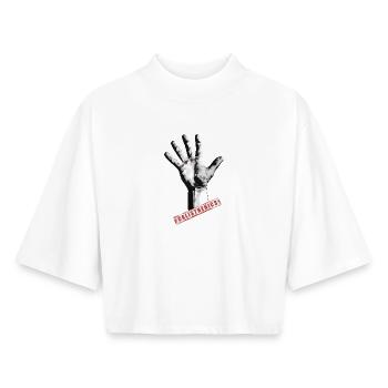 Calisthenics is strength - Boxy Women's Recycled 1/2 Sleeved T-Shirt by Stanley/Stella - white - Front - AI Model Female 172 dark (172cm)
