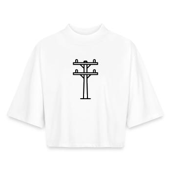 power pole - Boxy Women's Recycled 1/2 Sleeved T-Shirt by Stanley/Stella - white - Front - AI Model Female 172 dark (172cm)