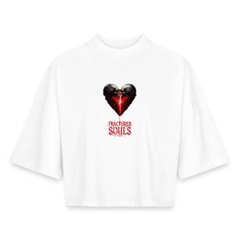 Gebrochenes Herz Skelette Vampir Liebe. - Boxy Frauen Recyceltes 1/2 Sleeved T-Shirt by Stanley/Stella - Weiß - Vorne - AI Model Female 172 dark (172cm)