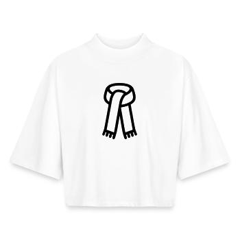 Schal - Boxy Frauen Recyceltes 1/2 Sleeved T-Shirt by Stanley/Stella - Weiß - Vorne - AI Model Female 172 dark (172cm)