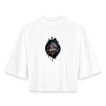 Kaleidoscope face - Boxy Women's Recycled 1/2 Sleeved T-Shirt by Stanley/Stella - white - Front - AI Model Female 172 dark (172cm)