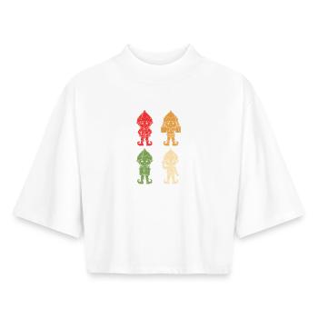 Weihnachtsmann Weihnachtself Weihnachten - Boxy Frauen Recyceltes 1/2 Sleeved T-Shirt by Stanley/Stella - Weiß - Vorne - AI Model Female 172 dark (172cm)