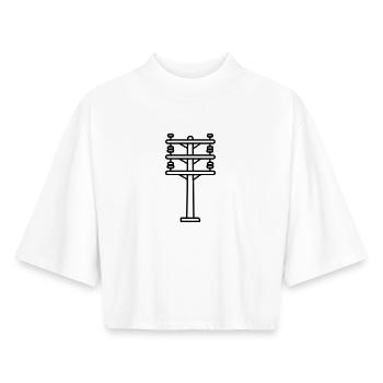 power pole - Boxy Women's Recycled 1/2 Sleeved T-Shirt by Stanley/Stella - white - Front - AI Model Female 172 dark (172cm)