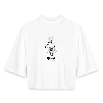 Arts - Boxy Women's Recycled 1/2 Sleeved T-Shirt by Stanley/Stella - white - Front - AI Model Female 172 dark (172cm)