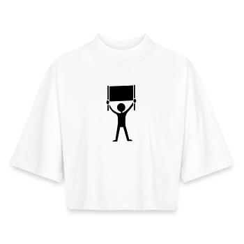 Botschaft Demonstration - Boxy Frauen Recyceltes 1/2 Sleeved T-Shirt by Stanley/Stella - Weiß - Vorne - AI Model Female 172 dark (172cm)