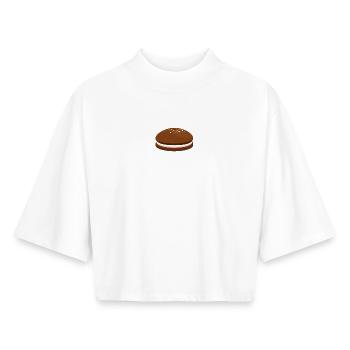 Cookie - braunes Plätzchen - Boxy Frauen Recyceltes 1/2 Sleeved T-Shirt by Stanley/Stella - Weiß - Vorne - AI Model Female 172 dark (172cm)