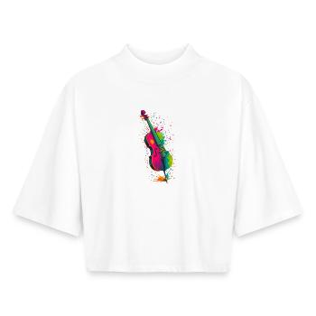 Cello Splash - Boxy Frauen Recyceltes 1/2 Sleeved T-Shirt by Stanley/Stella - Weiß - Vorne - AI Model Female 172 dark (172cm)