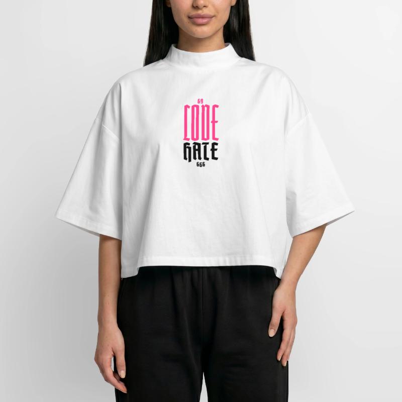 Gothic Neon CODE Vertical Boxy Women's Recycled 1/2 Sleeved T-Shirt by Stanley/Stella