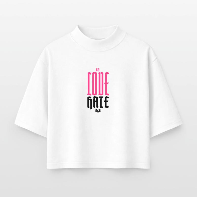 Gothic Neon CODE Vertical Boxy Women's Recycled 1/2 Sleeved T-Shirt by Stanley/Stella