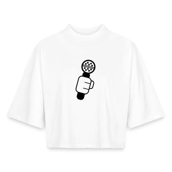 Microphone Check Microphone, Microphone, Mike, MC, Hi - Boxy Women's Recycled 1/2 Sleeved T-Shirt by Stanley/Stella - white - Front - AI Model Female 172 dark (172cm)