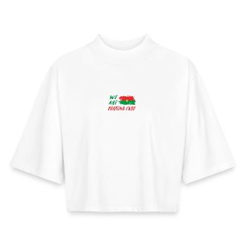 We are Burkina Faso - Boxy Women's Recycled 1/2 Sleeved T-Shirt by Stanley/Stella - white - Front - AI Model Female 172 dark (172cm)