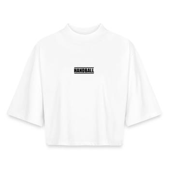 Handball - T-shirt femme coupe boxy recyclé manches mi-longues Stanley/Stella - blanc - Devant - AI Model Female 172 dark (172cm)