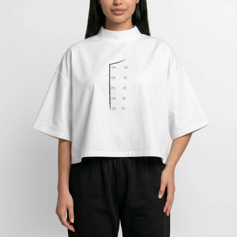 Code de chef Uniforme de Chef Dessin en ligne de Chef Veste de chef T-shirt femme coupe boxy recyclé manches mi-longues Stanley/Stella