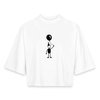 Birthday Balloon - Boxy Women's Recycled 1/2 Sleeved T-Shirt by Stanley/Stella - white - Front - AI Model Female 172 dark (172cm)