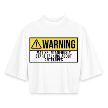 Antilopen - Boxy Frauen Recyceltes 1/2 Sleeved T-Shirt by Stanley/Stella - Weiß - Vorne - AI Model Female 172 dark (172cm)