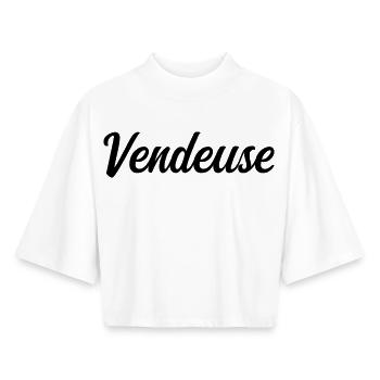 Meilleure Vendeuse Commerce Détail Magasin Pro - T-shirt femme coupe boxy recyclé manches mi-longues Stanley/Stella - blanc - Devant - AI Model Female 172 dark (172cm)