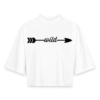 Sauvage - T-shirt femme coupe boxy recyclé manches mi-longues Stanley/Stella - blanc - Devant - AI Model Female 172 dark (172cm)