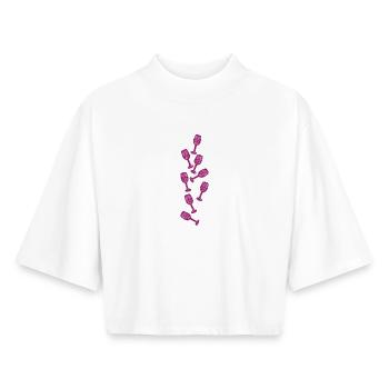 Weinglas Sektglas Symbol Wein - Boxy Women's Recycled 1/2 Sleeved T-Shirt by Stanley/Stella - white - Front - AI Model Female 172 dark (172cm)