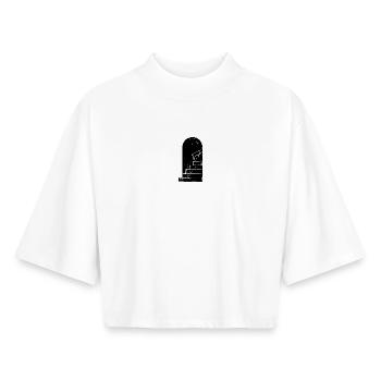 Forward into the future - Boxy Women's Recycled 1/2 Sleeved T-Shirt by Stanley/Stella - white - Front - AI Model Female 172 dark (172cm)