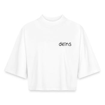 deins – mit Herz - Boxy Frauen Recyceltes 1/2 Sleeved T-Shirt by Stanley/Stella - Weiß - Vorne - AI Model Female 172 dark (172cm)