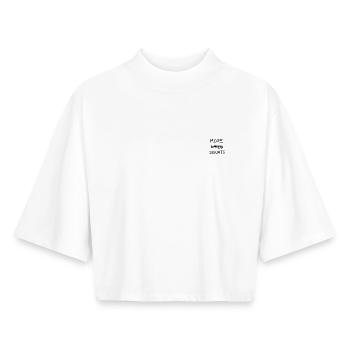 MEHR LIKES KNIEBEUGEN - Boxy Frauen Recyceltes 1/2 Sleeved T-Shirt by Stanley/Stella - Weiß - Vorne - AI Model Female 172 dark (172cm)
