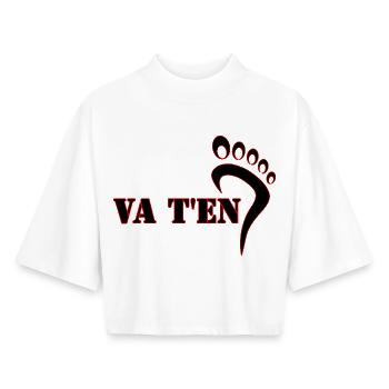 VA T'EN - T-shirt femme coupe boxy recyclé manches mi-longues Stanley/Stella - blanc - Devant - AI Model Female 172 dark (172cm)