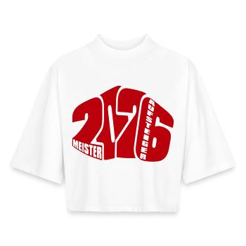 Meister und Aufsteiger 2026 - Boxy Frauen Recyceltes 1/2 Sleeved T-Shirt by Stanley/Stella - Weiß - Vorne - AI Model Female 172 dark (172cm)