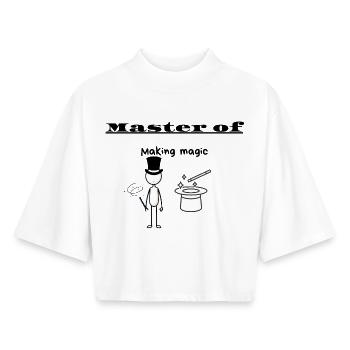 Master of Making magic - Boxy Women's Recycled 1/2 Sleeved T-Shirt by Stanley/Stella - white - Front - AI Model Female 172 dark (172cm)