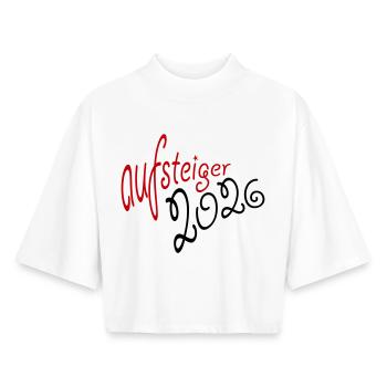 Aufsteiger 2026 Aufstieg - Boxy Frauen Recyceltes 1/2 Sleeved T-Shirt by Stanley/Stella - Weiß - Vorne - AI Model Female 172 dark (172cm)