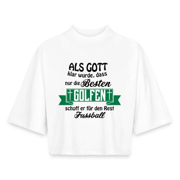 Als Gott Golfen Fussball - Boxy Frauen Recyceltes 1/2 Sleeved T-Shirt by Stanley/Stella - Weiß - Vorne - AI Model Female 172 dark (172cm)