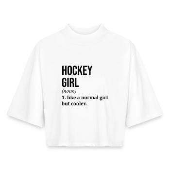 Hockey - Boxy Frauen Recyceltes 1/2 Sleeved T-Shirt by Stanley/Stella - Weiß - Vorne - AI Model Female 172 dark (172cm)