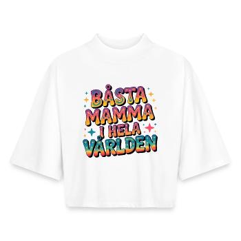 Beste Mama der Welt - Boxy Frauen Recyceltes 1/2 Sleeved T-Shirt by Stanley/Stella - Weiß - Vorne - AI Model Female 172 dark (172cm)