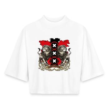 Amsterdam coat of arms 2018 white - Boxy Women's Recycled 1/2 Sleeved T-Shirt by Stanley/Stella - white - Front - AI Model Female 172 dark (172cm)