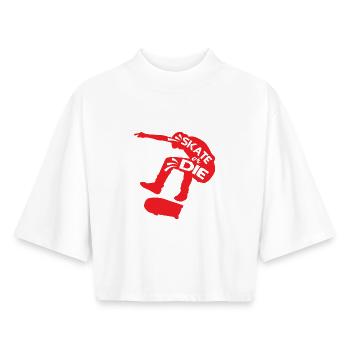 Skate Or Die - Boxy Frauen Recyceltes 1/2 Sleeved T-Shirt by Stanley/Stella - Weiß - Vorne - AI Model Female 172 dark (172cm)