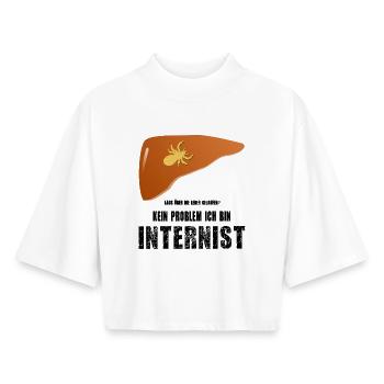 Arzt Innere Internist Laus Leber Geschenk lustig - Boxy Frauen Recyceltes 1/2 Sleeved T-Shirt by Stanley/Stella - Weiß - Vorne - AI Model Female 172 dark (172cm)