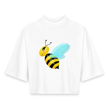 Fliegende anmutige Biene - Boxy Frauen Recyceltes 1/2 Sleeved T-Shirt by Stanley/Stella - Weiß - Vorne - AI Model Female 172 dark (172cm)