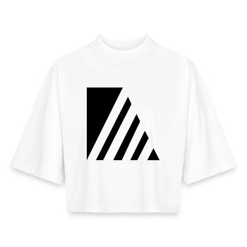 Stylish strokes - Boxy Women's Recycled 1/2 Sleeved T-Shirt by Stanley/Stella - white - Front - AI Model Female 172 dark (172cm)
