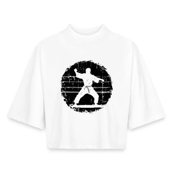 Karateka Sketch - Boxy Women's Recycled 1/2 Sleeved T-Shirt by Stanley/Stella - white - Front - AI Model Female 172 dark (172cm)
